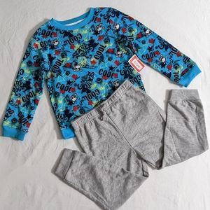 Toddler Boys Graffiti Skulls Crewneck Sweatshirt and Joggers Outfit Set, Size 4T